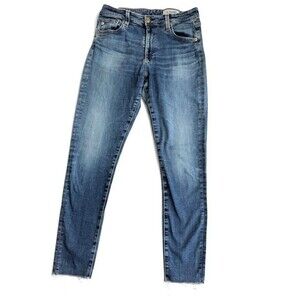 AG Farrah Skinny Ankle Jeans 30R Raw Hem Blue